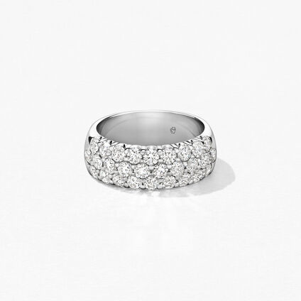 Truly Triple Row Right Hand Ring, 18K White Gold Truly Triple Row Right Hand Ring, 18K White Gold, large