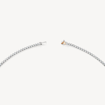 Copley Diamond Line Necklace, 18K White gold and Rose gold, large