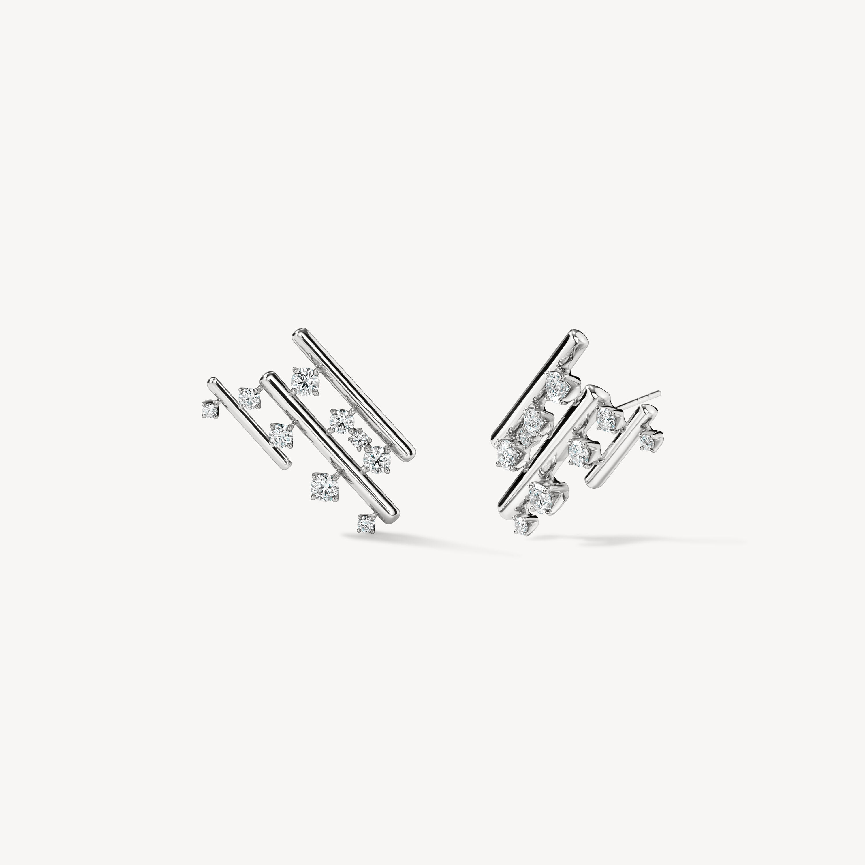 BARRE Multi-Row Climber Earrings, 18K White Gold, large
