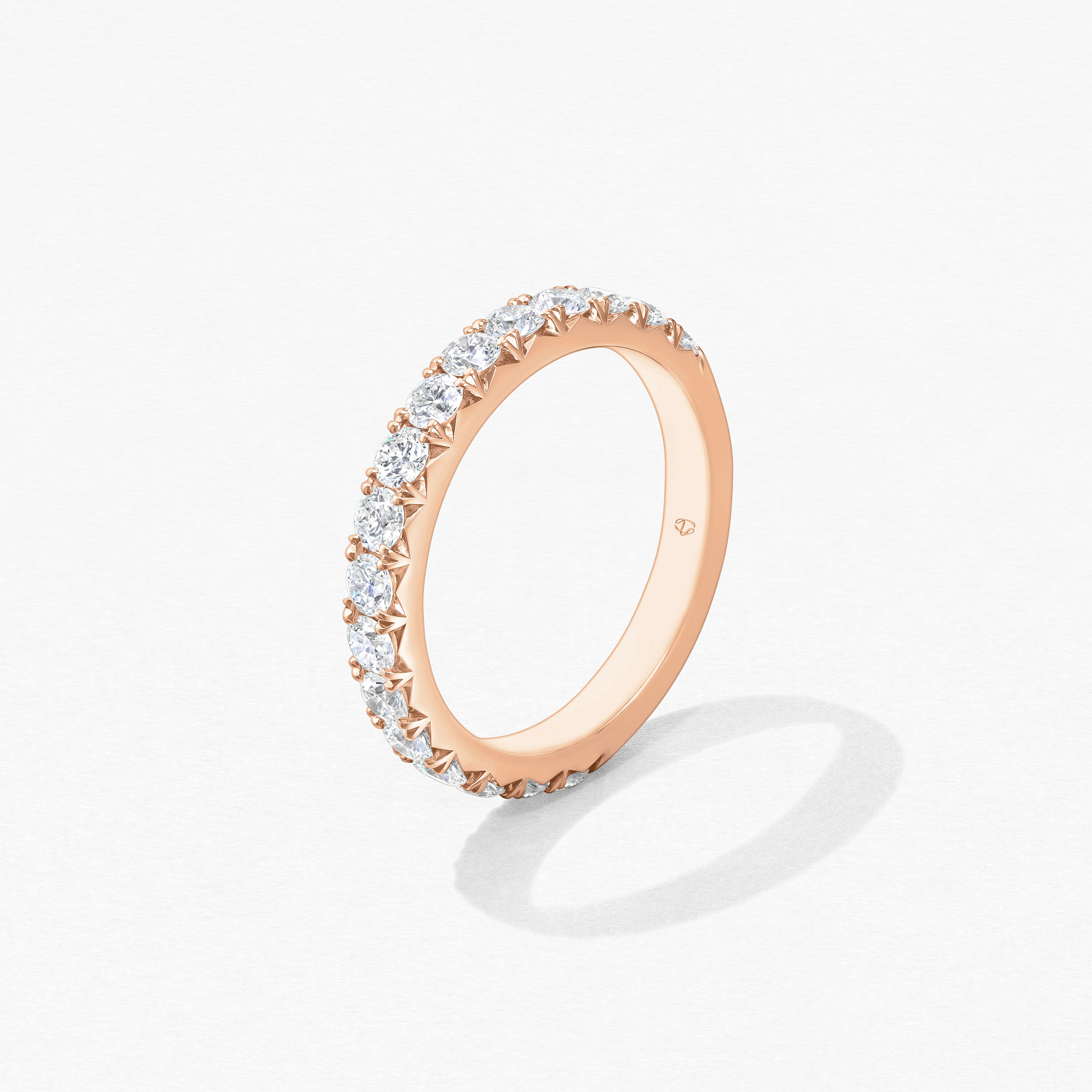 Vela French Cut Pav&eacute; Band, 18K Rose Gold, large