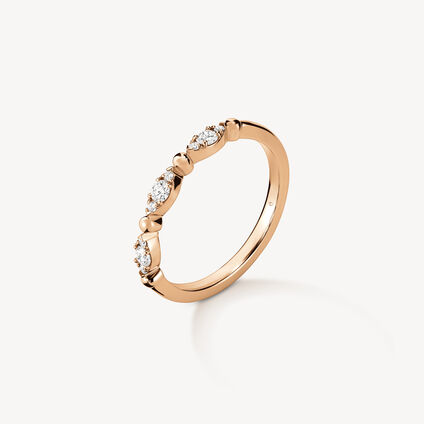 HOF Beaded Regal Band, 18K Rose Gold, large