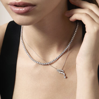 Lorelei Ribbon Pendant, 18K White Gold, large