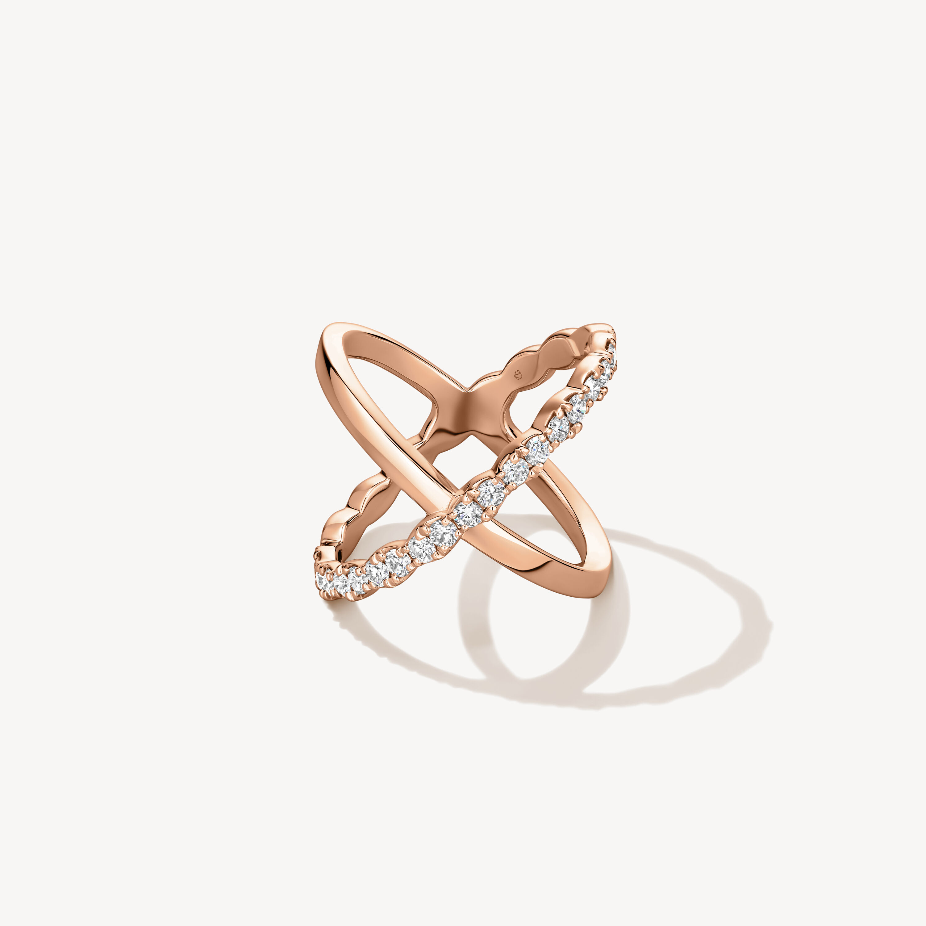 Lorelei Criss Cross Ring, 18K Rose Gold, large