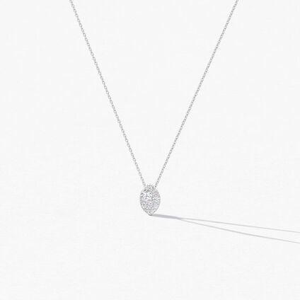 Tessa Diamond Navette Pendant, 18K White Gold, large