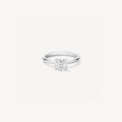 VELA Solitaire Ring With Diamond Gallery, Platinum, large