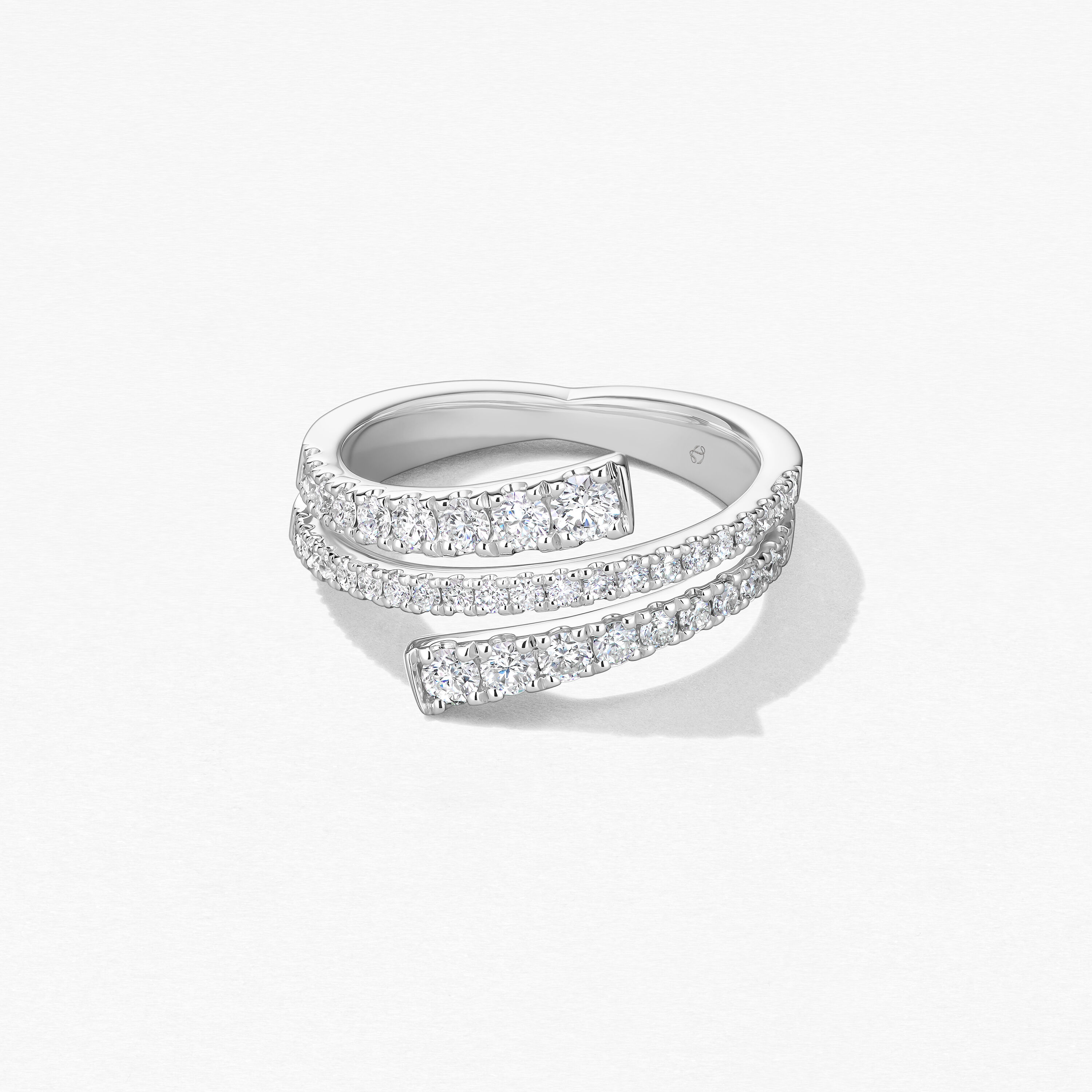 Grace Wrap Right Hand Ring, 18K White Gold, large