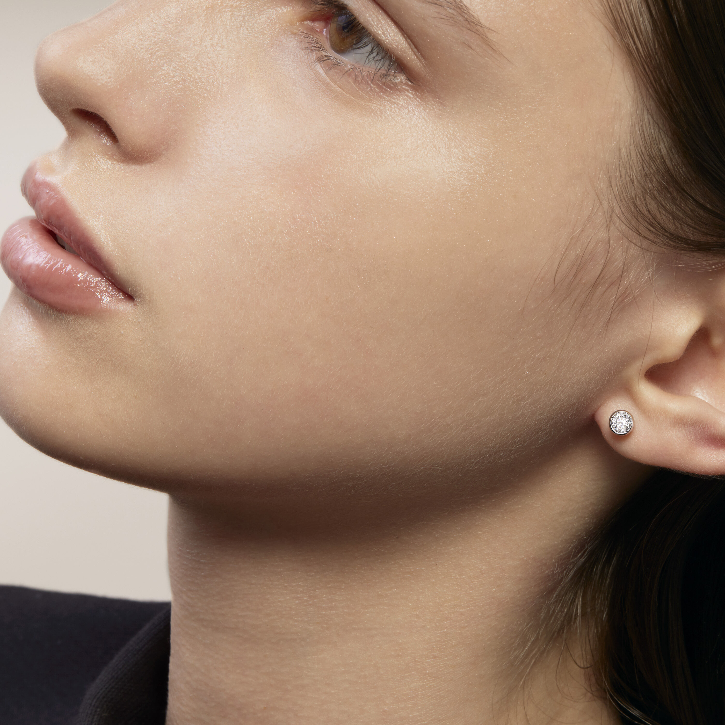 HOF Classic Bezel Studs, 18K Rose Gold, large