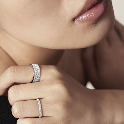 Grace Triple Row Ring, 18K White Gold Grace Triple Row Ring, 18K White Gold, large