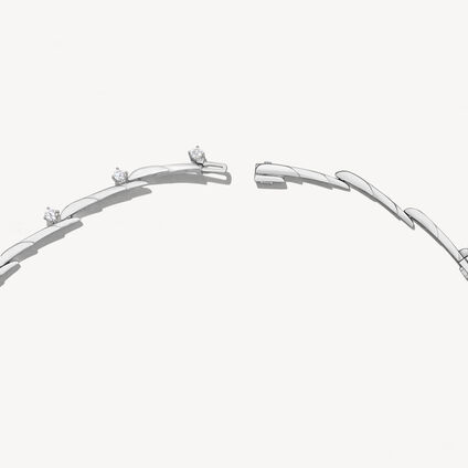VELA Crossover Necklace, 18K White Gold, large
