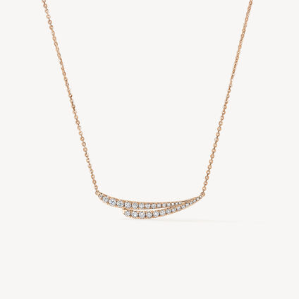 VELA French Cut Pav&eacute; Diamond Pendant Necklace, 18K Rose Gold, large