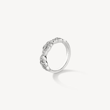 Lorelei Double Diamond Twisted Ring, 18K White Gold, large