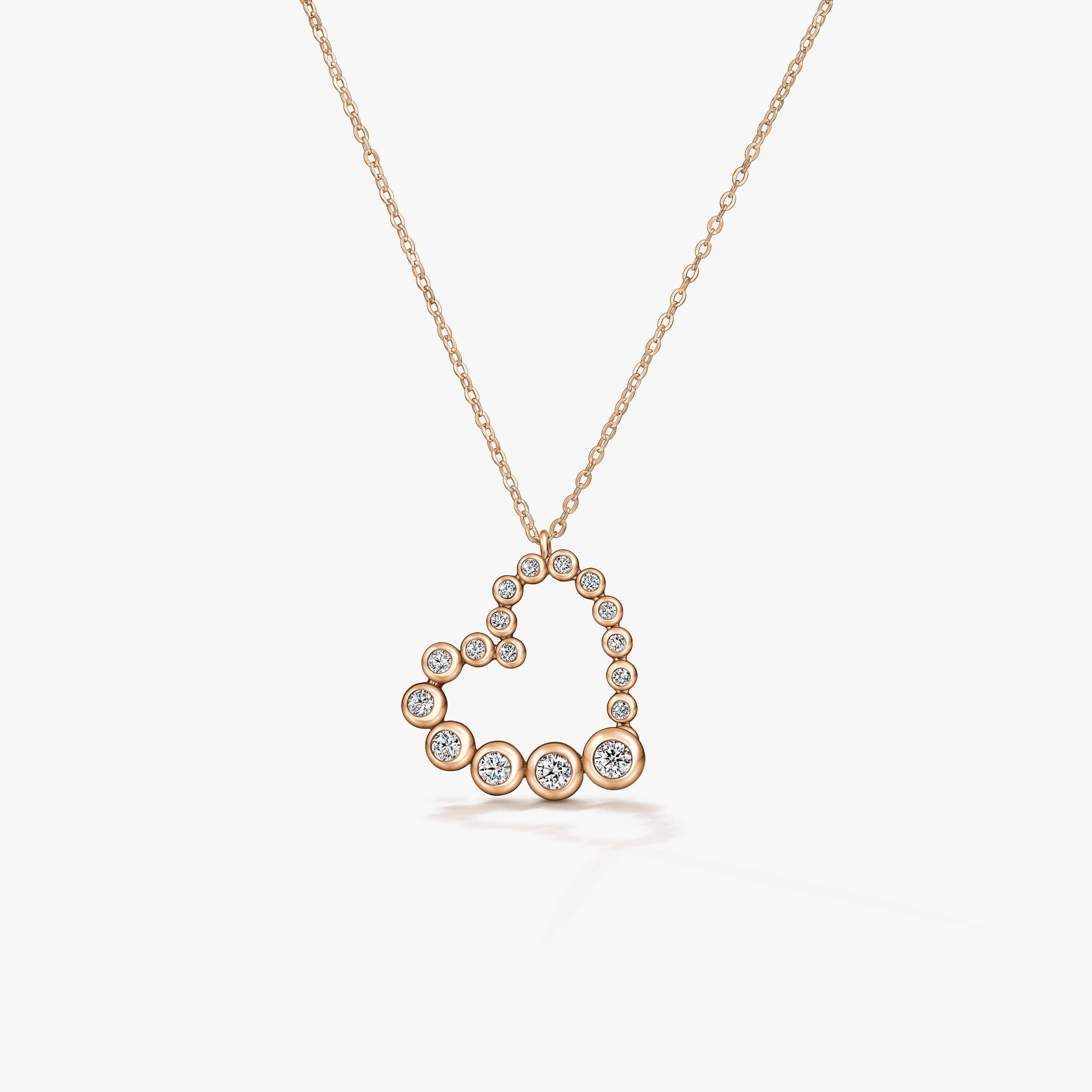 DREAM HEART PENDANT NECKLACE - SMALL, 18K Rose Gold, large