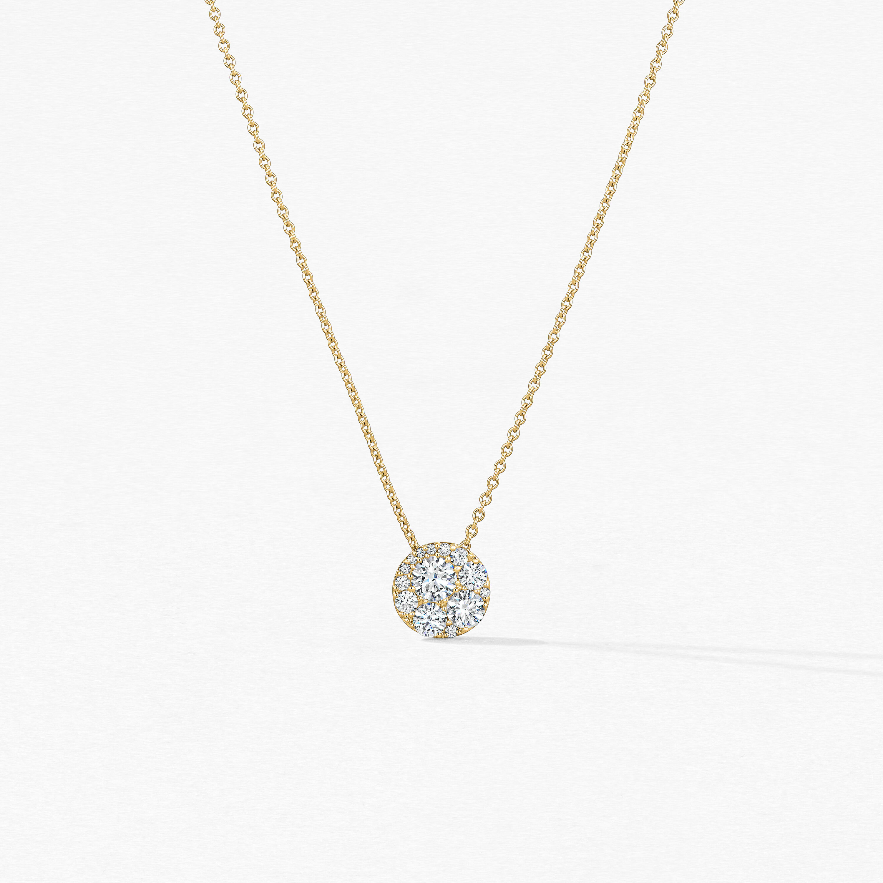 Tessa Diamond Circle Pendant, 18K Yellow Gold, large
