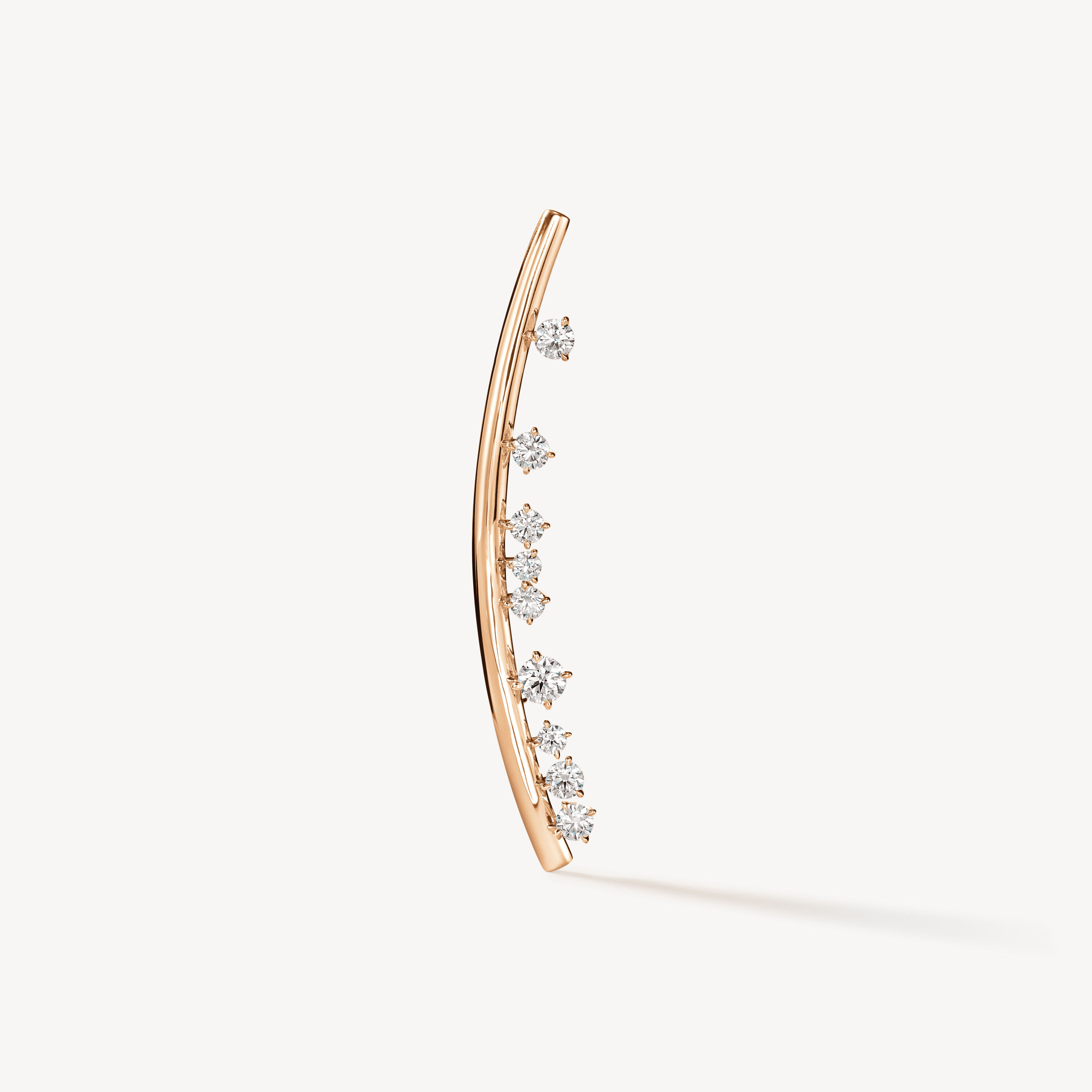 Barre Floating Diamond Brooch, 18K Rose Gold, large