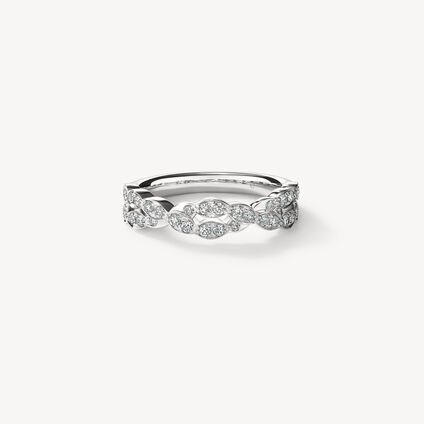 Lorelei Double Diamond Twisted Ring, 18K White Gold Lorelei Double Diamond Twisted Ring, 18K White Gold, large