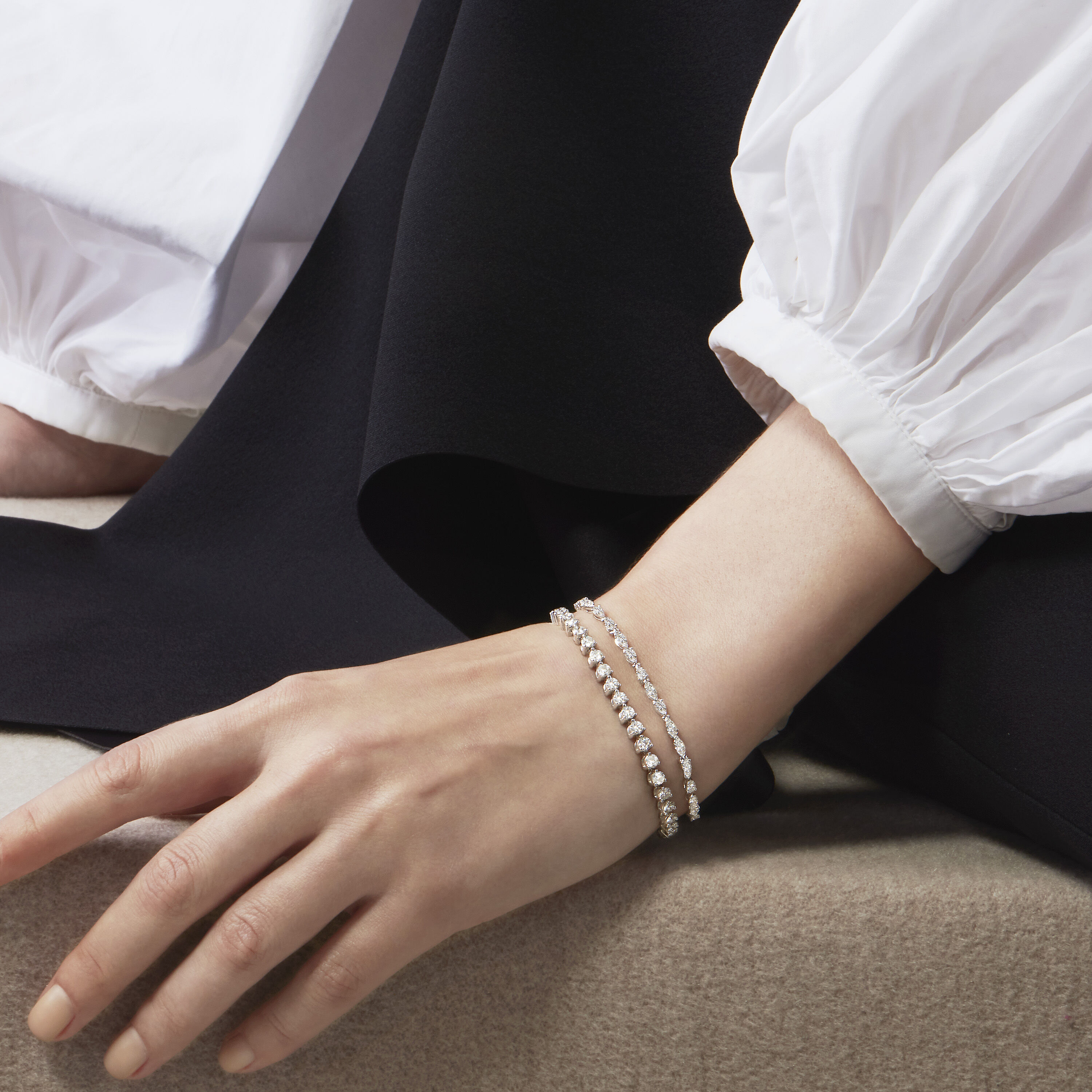 Aerial Dewdrop Line Bracelet Small, 18K Rose Gold, large