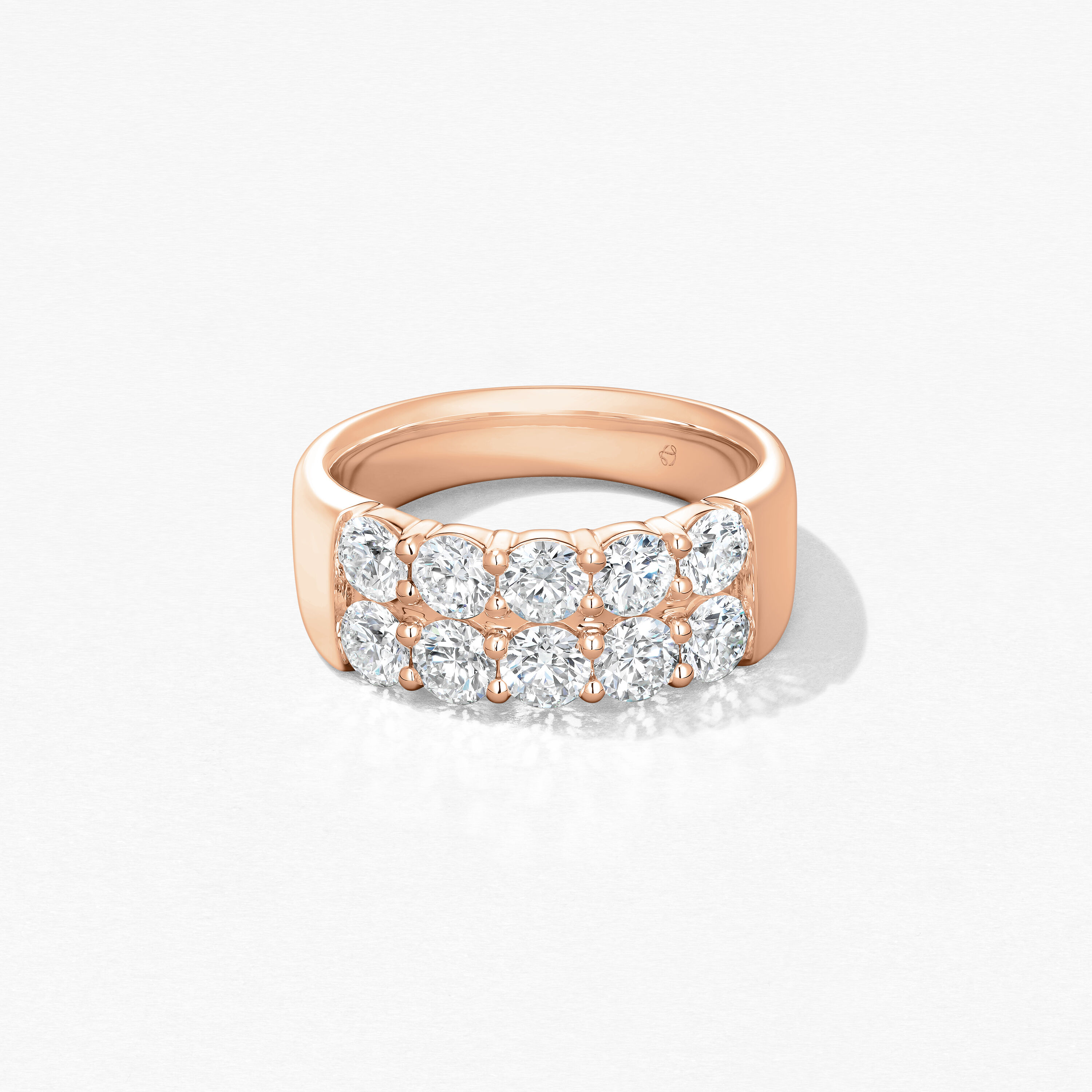 Signature Double Row Ring, 18K Rose Gold, large