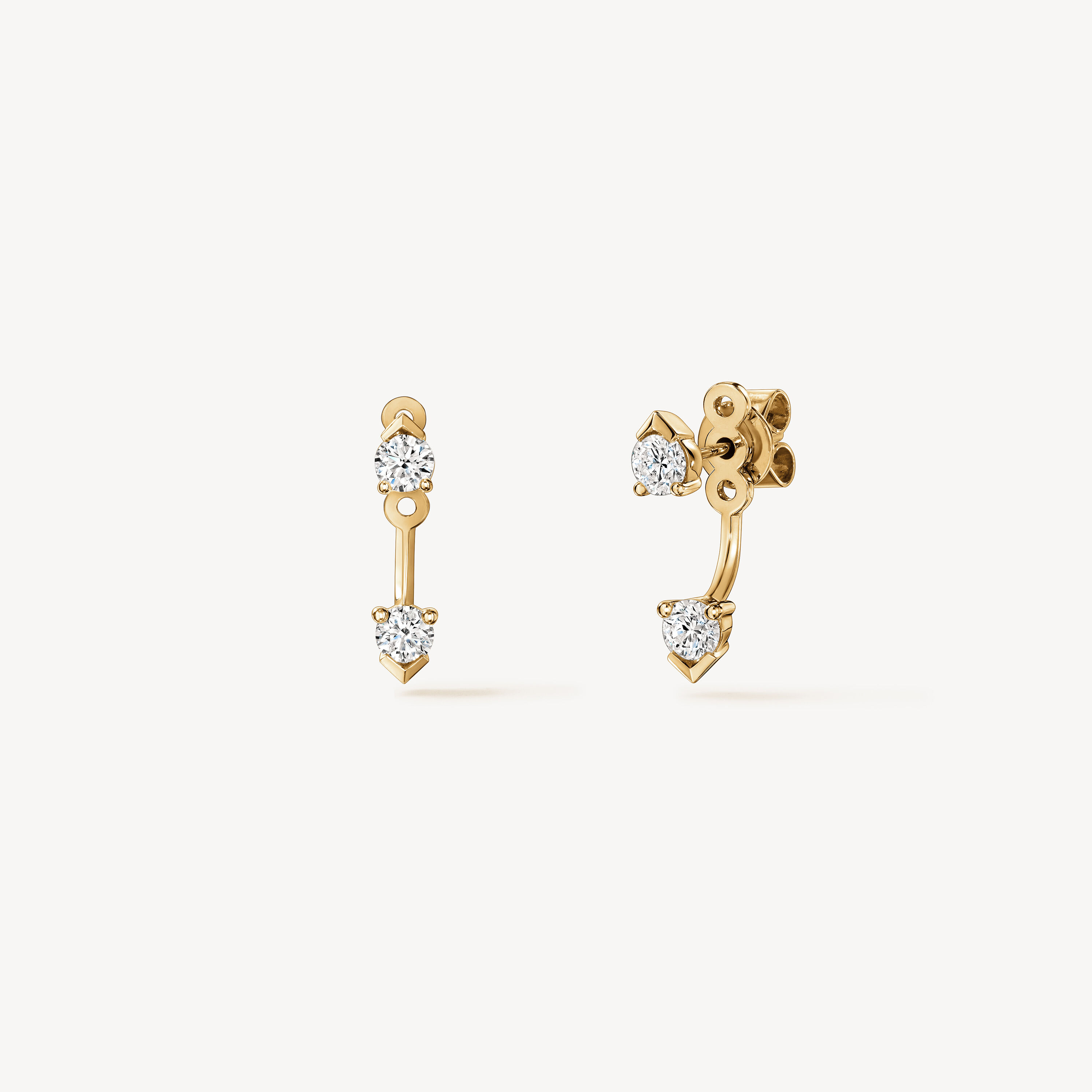 Aerial Floating Ear Jackets, 18K Yellow Gold, large